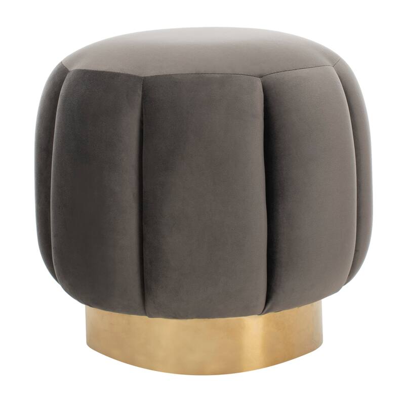 SAFAVIEH Couture Altje Channel Tufted Ottoman - Dark Gray