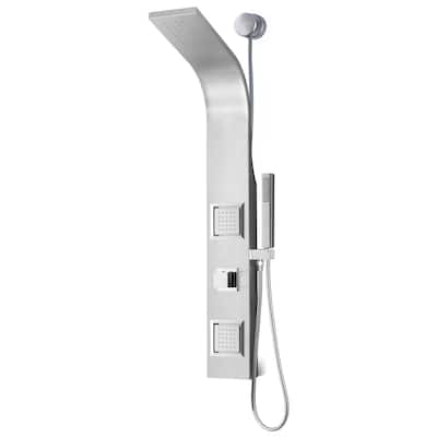 Aura 2-Jetted Shower Panel with Heavy Rain Shower & Spray Wand