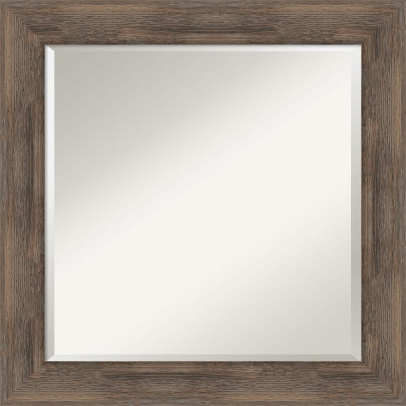 Beveled Wood Bathroom Wall Mirror - Hardwood Mocha Frame - Hardwood Mocha