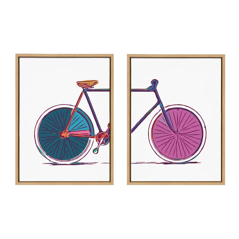 Kate and Laurel Sylvie Colorful Framed Canvas by Apricot and Birch