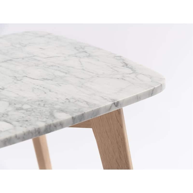 Carson Carrington Tangalund Rectangular Italian Carrara Marble Table - 21.5"L x 12"W x 17.5"H