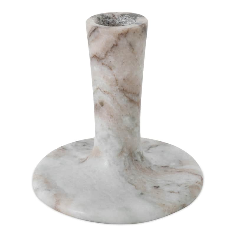 NADAAL STUDIOS Ira, Tall Candle Holder Solid Marble, Black Vein