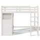 preview thumbnail 14 of 18, White Twin Loft Bed with Wardrobe & Ladder for Kids