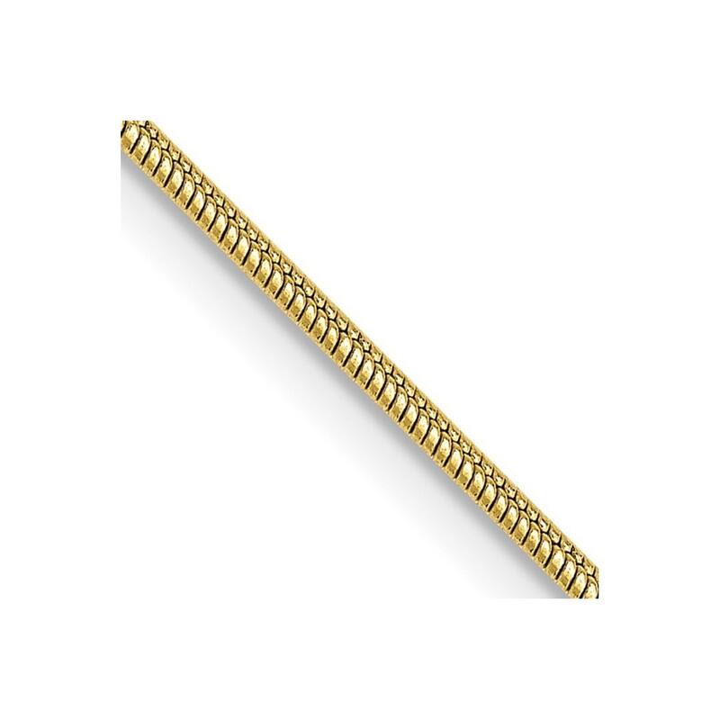 Curata 10k Yellow Gold 1.1mm Round Snake Chain Necklace (Lobster) Options: 16 18 20 24