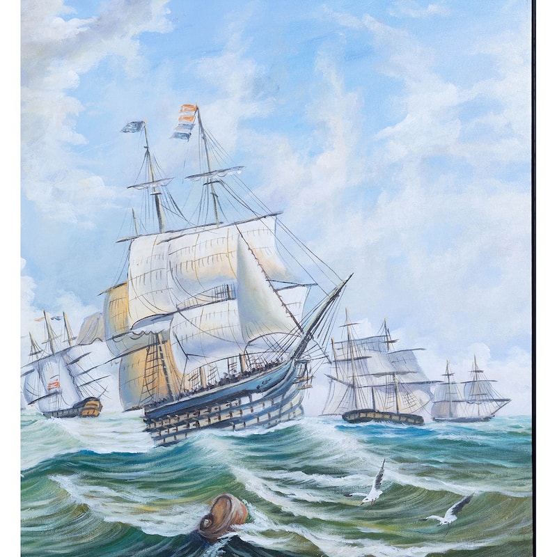 The Channel fleet in heavy weather - Canvas Painting