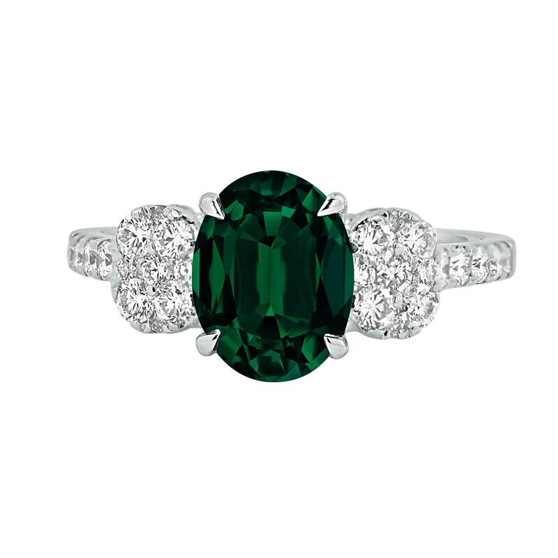Auriya 1 5/8ct Oval-cut Emerald and Diamond Ring 3/4ctw 18K Gold