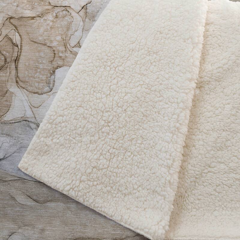 Premium Machine Washable Abstract Contemporary Sherpa Throw Blanket