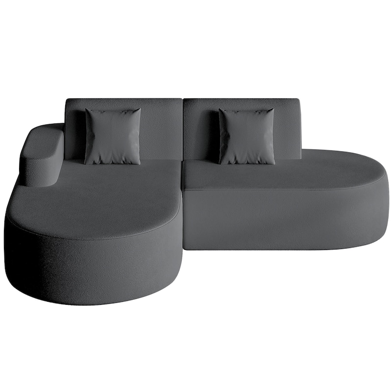 EROMMY Corner Sofa, Modern L-Shaped Sectional Couch with Chaise Lounge, Deep Seat Soft Upholstered Sofa for Living Room Bedroom.