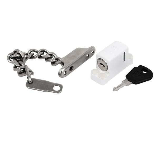 Flat Open Windows Child Safety Anti-theft Chain Lock w Key - Bed Bath ...