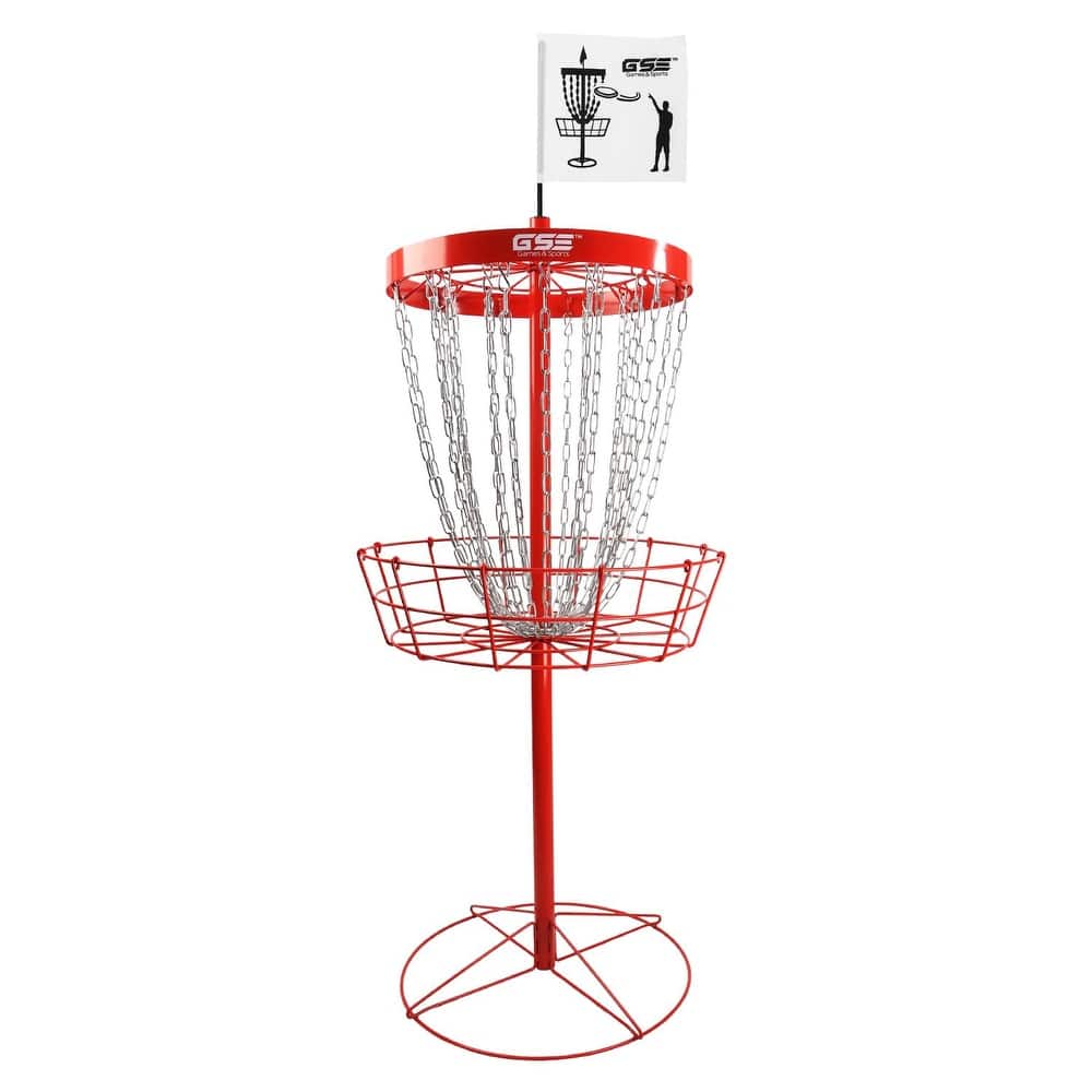 GSE™ Deluxe Portable 24-Chain Disc Golf Targets Basket, PRO Disc Golf Practice Goal Baskets
