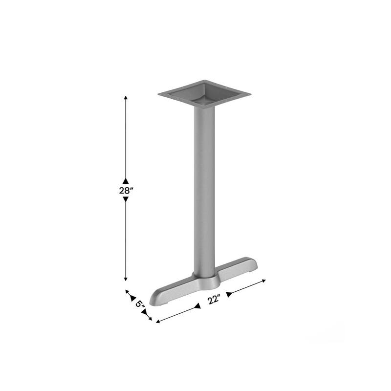 5" x 22" Restaurant Table T-Base with 3" Dia. Table Height Column - 5"D x 22"W x 28"H