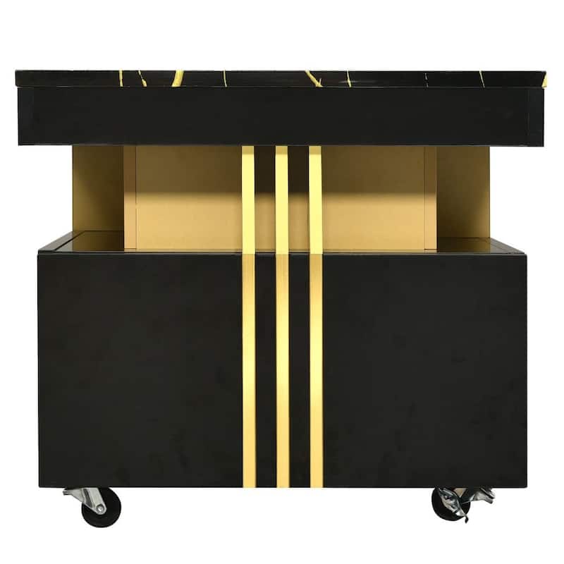 Contemporary Coffee Table with Faux Marble Top