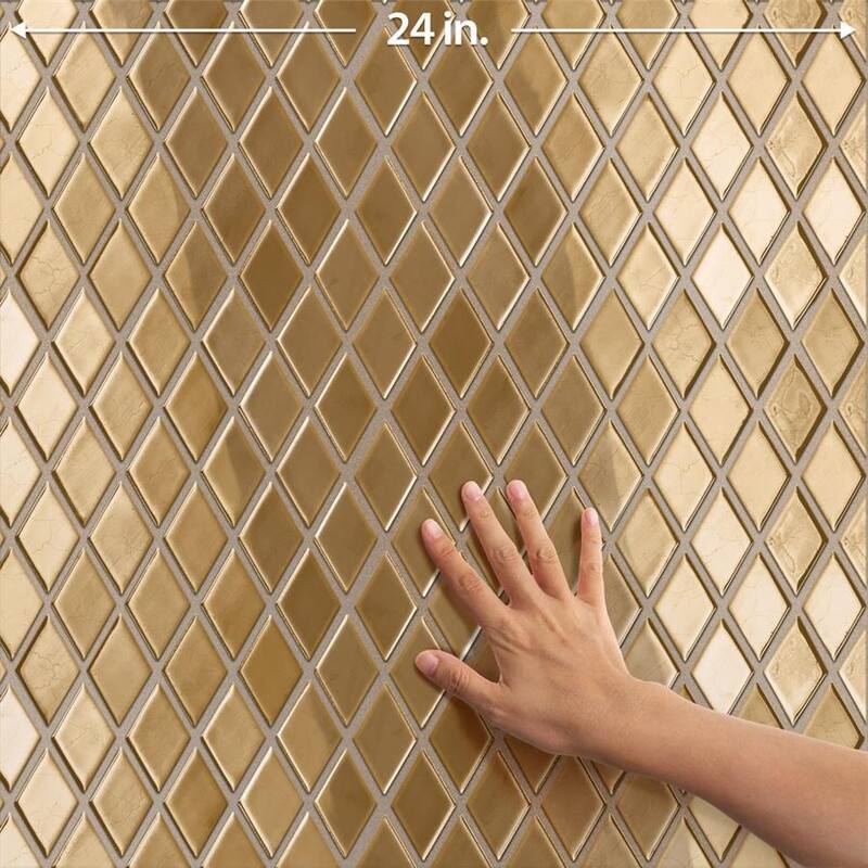 Merola Tile Hudson Kite Gold 10-1/8" x 11-3/4" Porcelain Mosaic Floor and Wall Tile