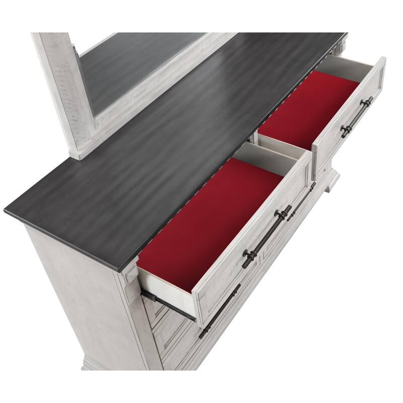 Faith Elegant Transitional Dresser Six-Drawer Storage Solution with Modern Functionality