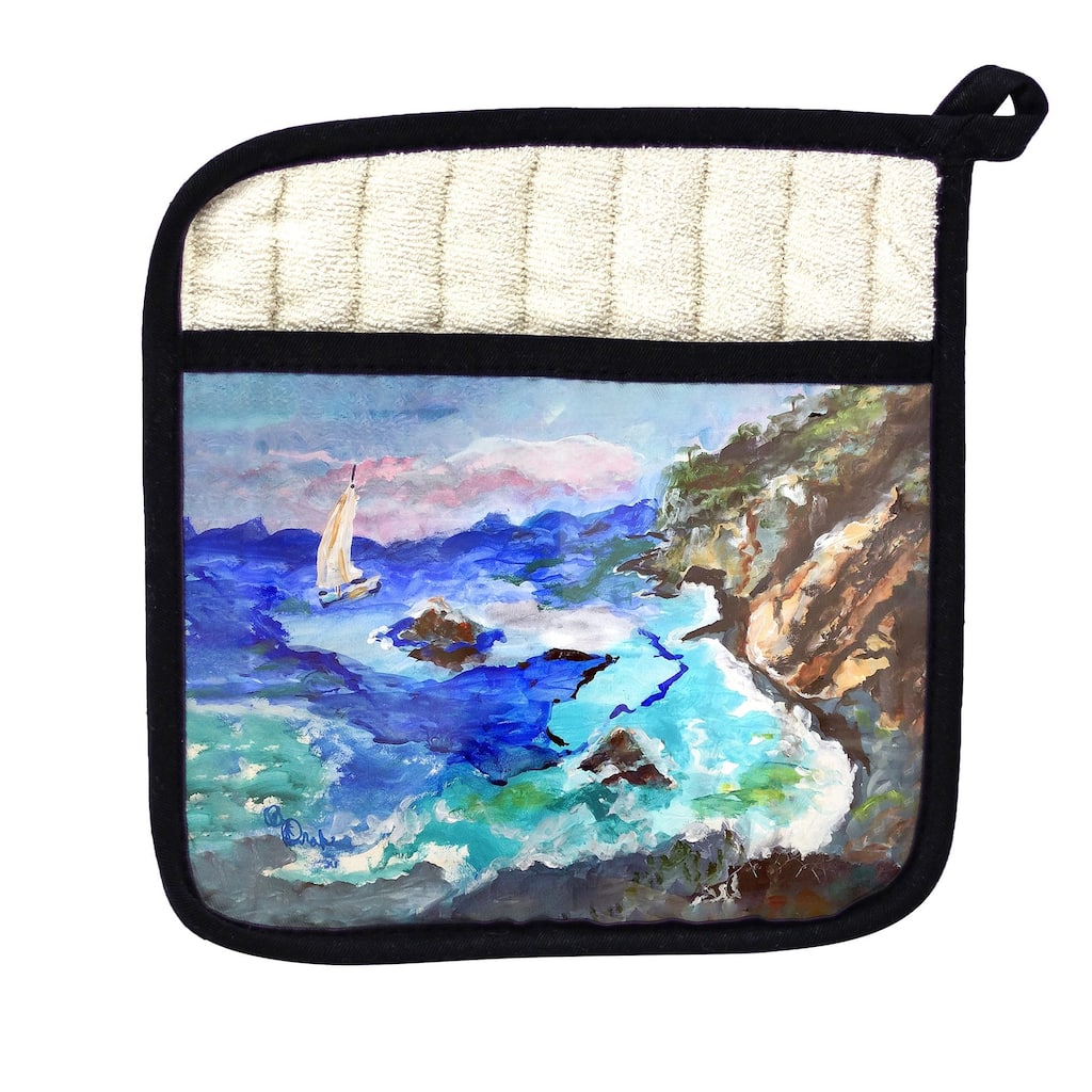 Sailing the Cliffs Pot Holder - 9x9