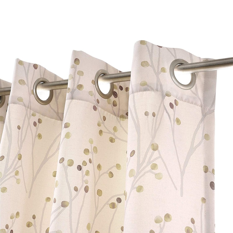 DriftAway Harper Ink Botanical Room-darkening Curtain Panel Pair