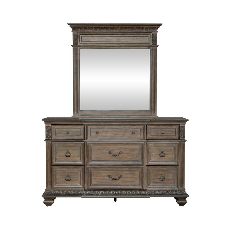 Liberty Furniture Carlisle Court Chestnut Finish Bedroom Dresser and Mirror