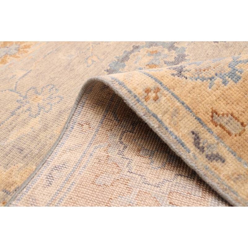 ECARPETGALLERY Hand-knotted Modern Oushak Grey Wool Rug - 7'10 x 9'11