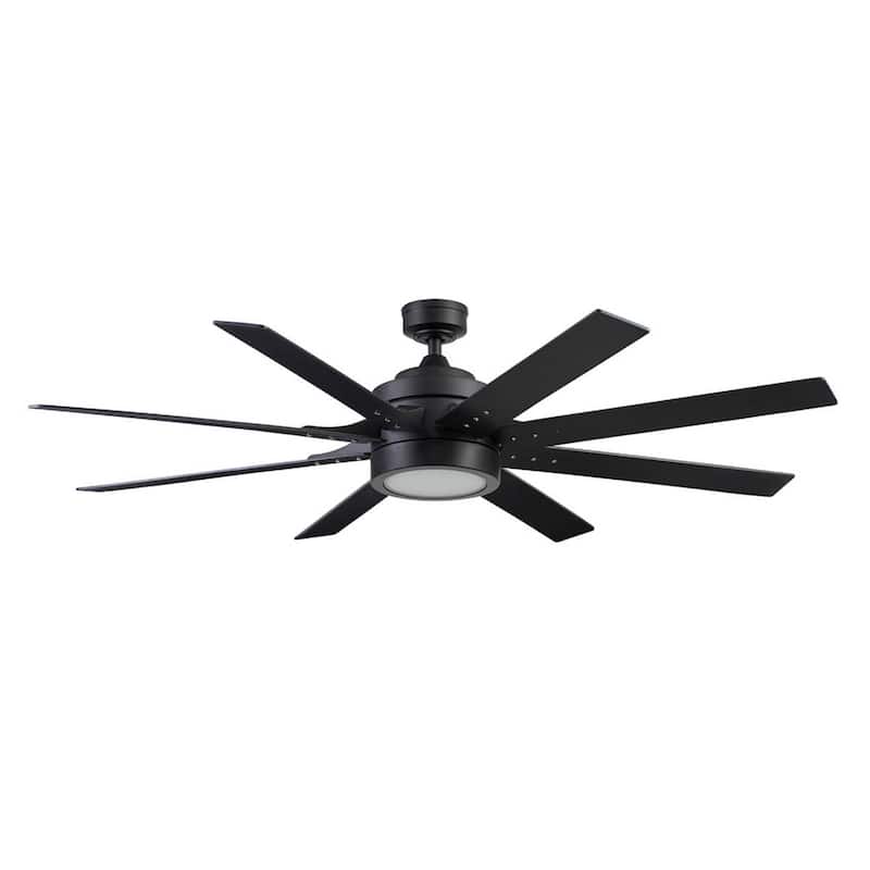 62" Honeywell Xerxes Indoor Contemporary Ceiling Fan with Remote, Matte Black