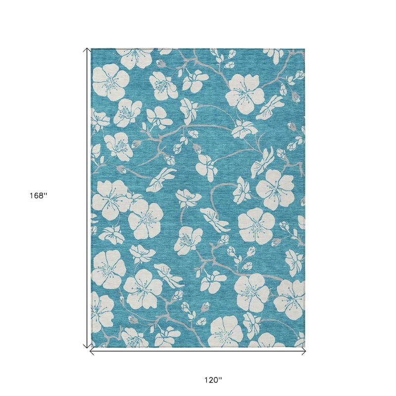 HomeRoots Floral Transitional Rectangle Outdoor Rug