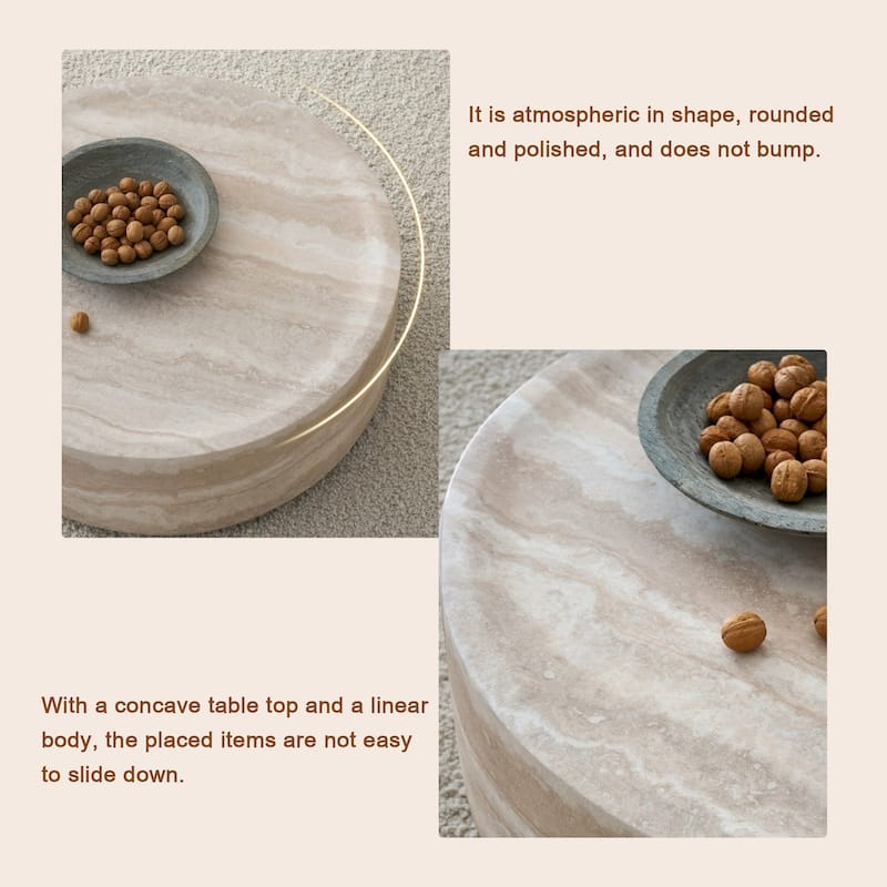 Round Coffee Table with Mars Pattern for Indoor Outdoor