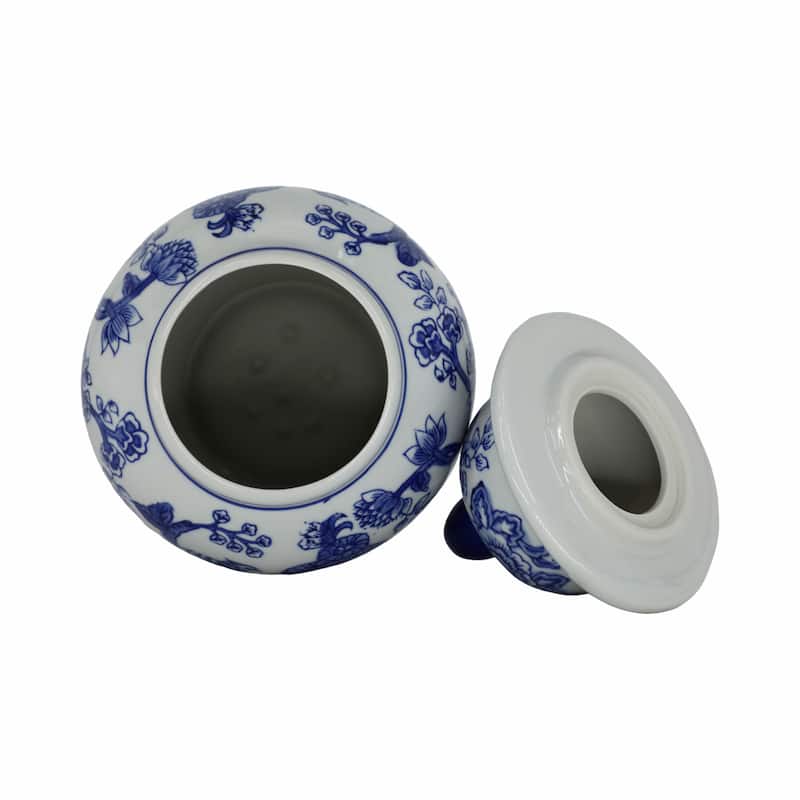 Sagebrook Home Ceramic Chinoiserie Ginger Jar with Lid