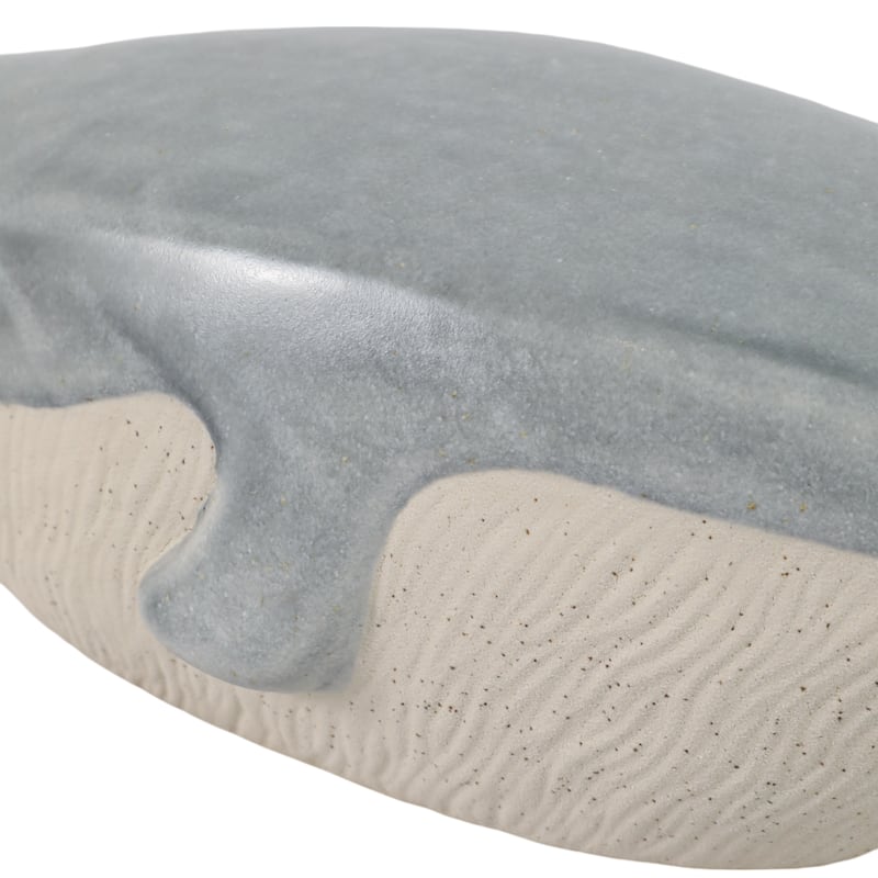 Stoneware Figurine Texture Coastal Whale Decorative Accent - 6" Blue - 14" x 6" x 6"