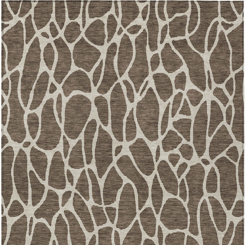 HomeRoots Geometric Transitional Rectangle Outdoor Rug