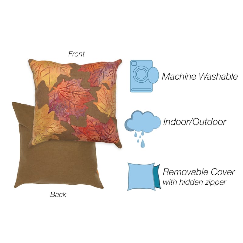 Liora Manne Visions IV Leaf Toss Indoor/Outdoor Pillow