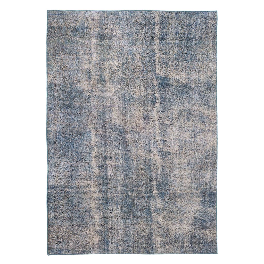 ECARPETGALLERY Hand-knotted Color Transition Dark Blue Wool Rug - 6'7 x 9'3