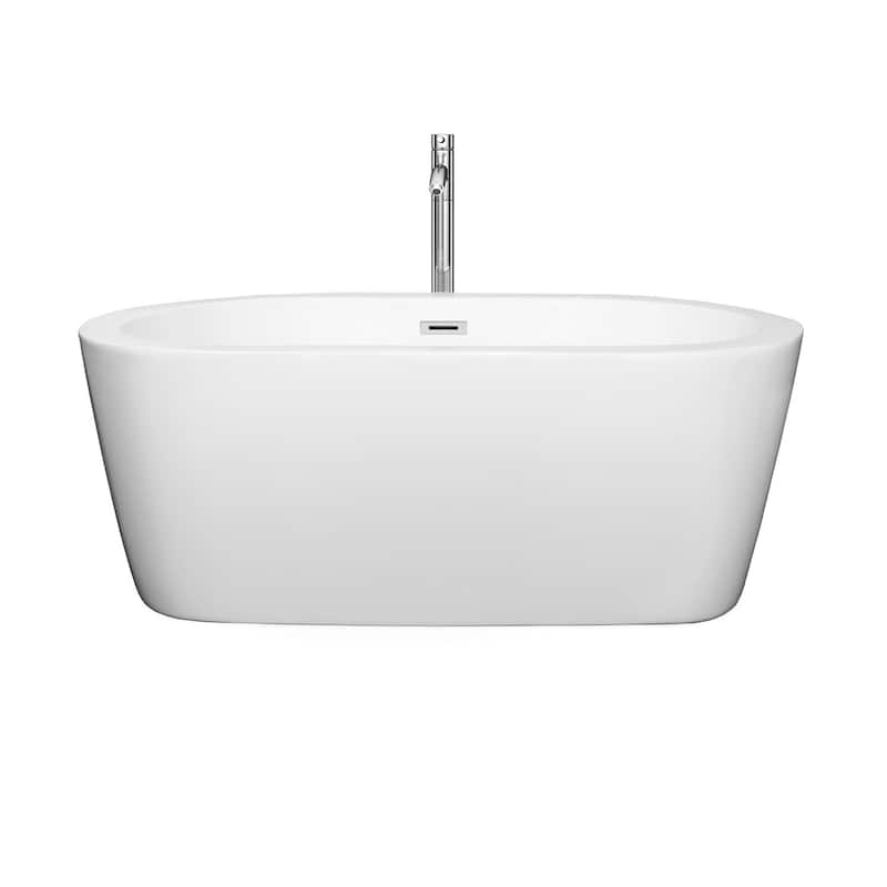 Wyndham Collection Mermaid 60" Free Standing Acrylic Soaking Tub with
