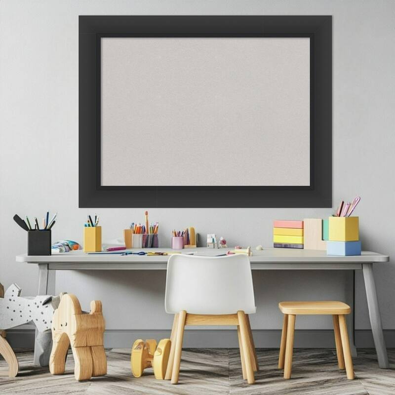 Sloped Black Framed Cork Board - Bulletin Board, Organization Board, Pin Board