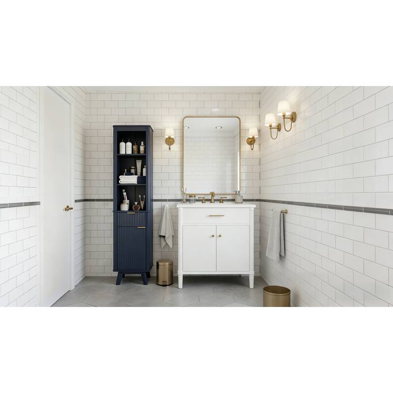 68" H Tall Bathroom Storage Cabinet with Adjustable Shelves and One Drawer & Door, Storage Cabinet for Bathroom, Living Room