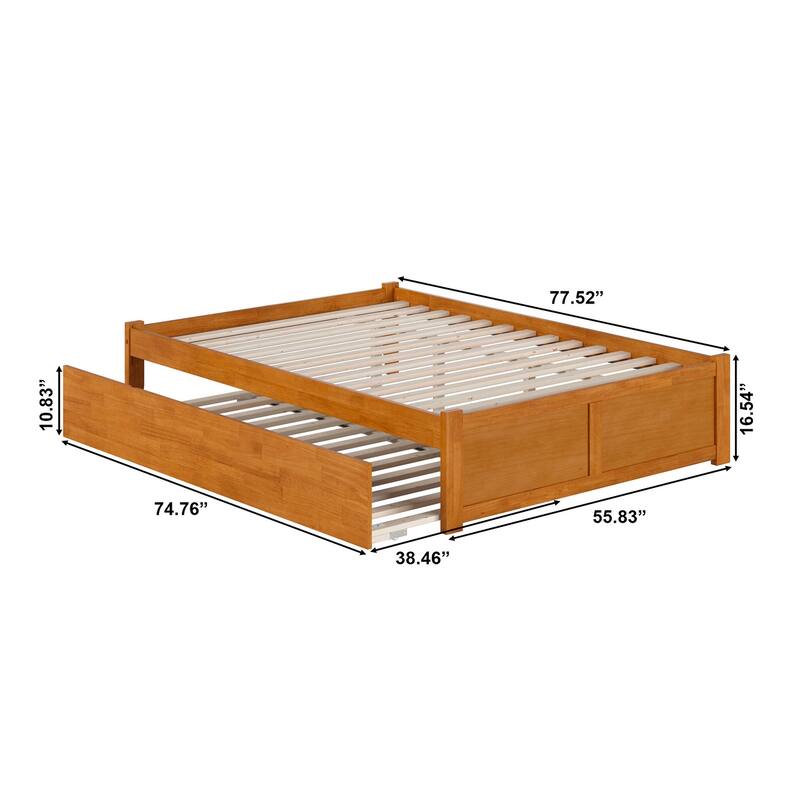 Concord Platform Bed with Footboard and Twin Trundle Bed