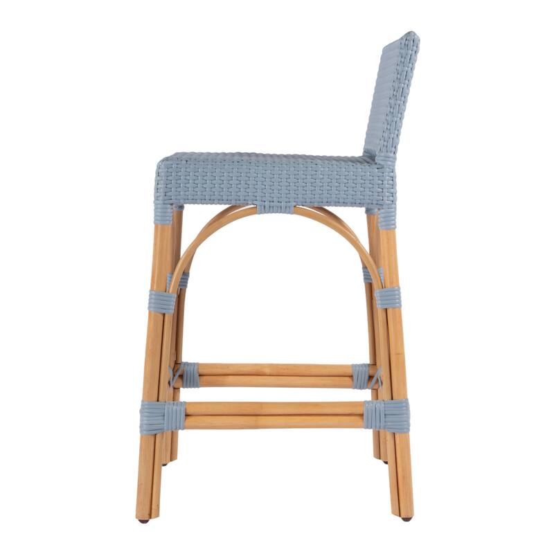 Serienna 24.5"H Seat Rattan Low Back Counter Stool