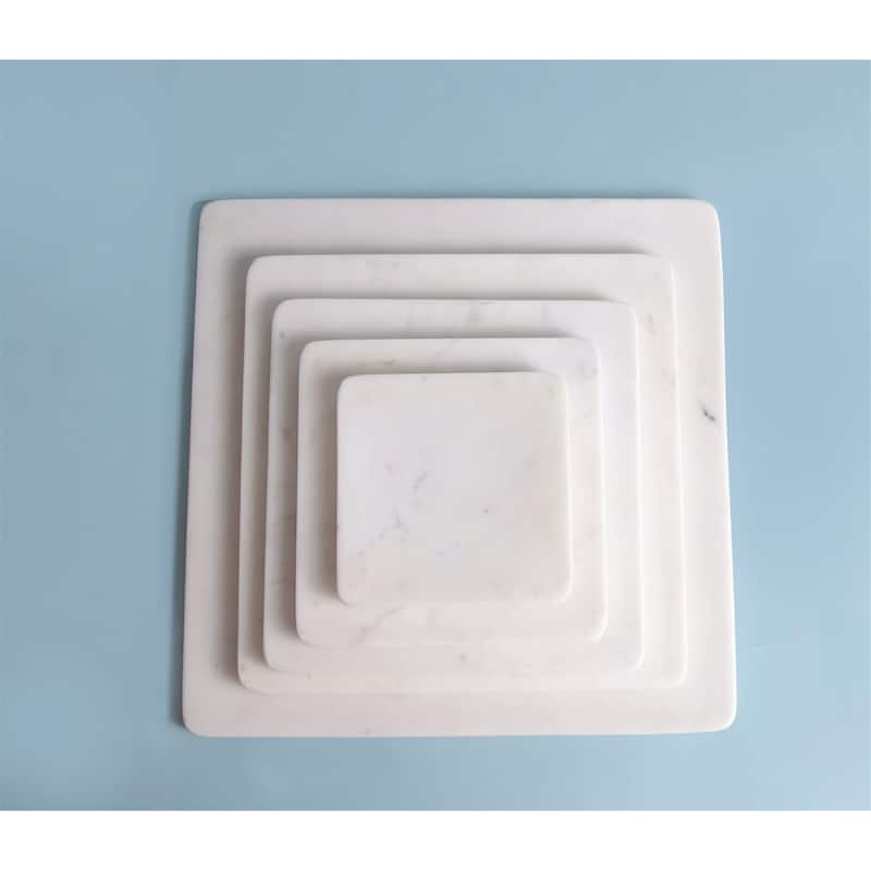 X-Lg. Square Marble Platter 15" x 15" - White