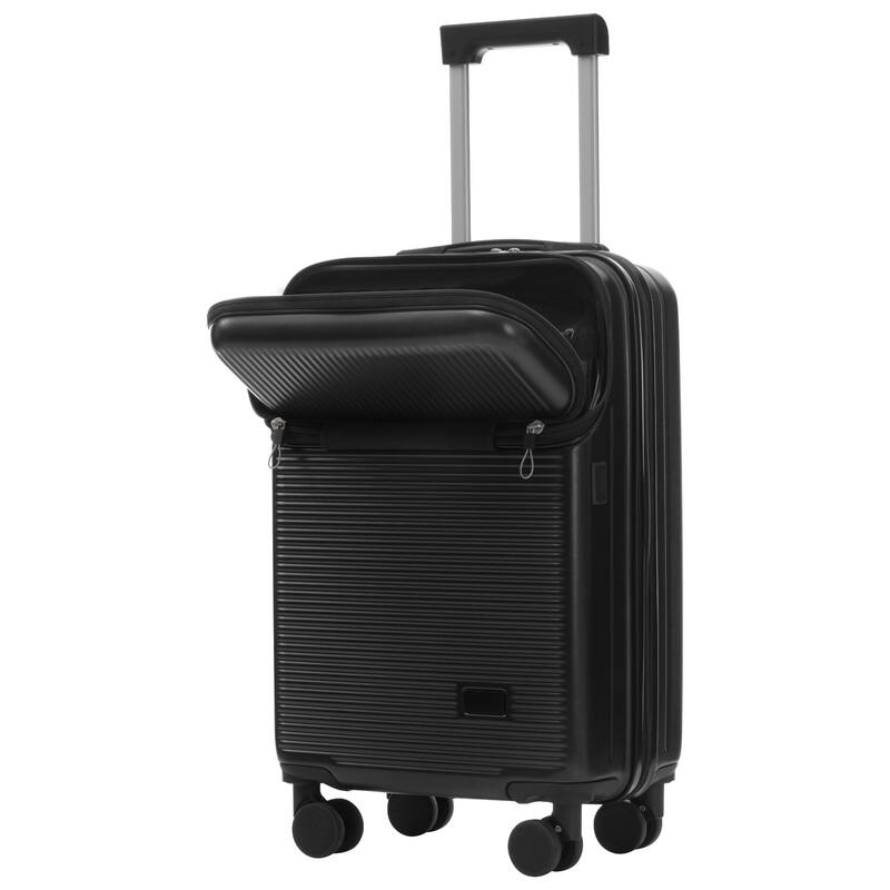 Luggage Sets 5 Piece with Half-opening, Hardside Carry On Suitcase Set with Double Spinner Wheel, with USB Port,TSA Locks
