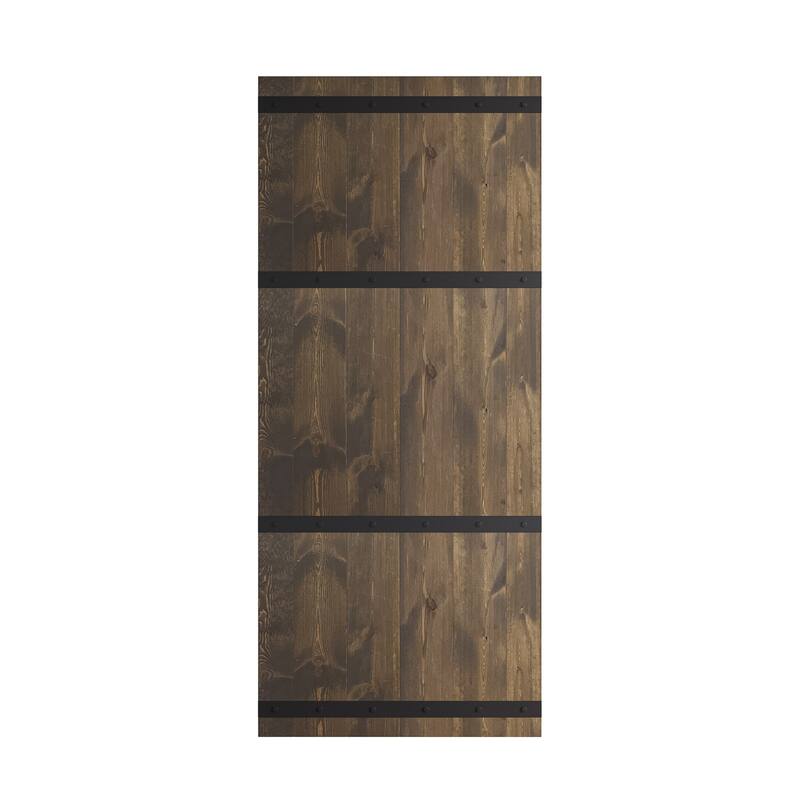 Coast Sequoia 72in x 84in Castle Series Pine Wood Double Sliding Barn Door With Hardware Kit