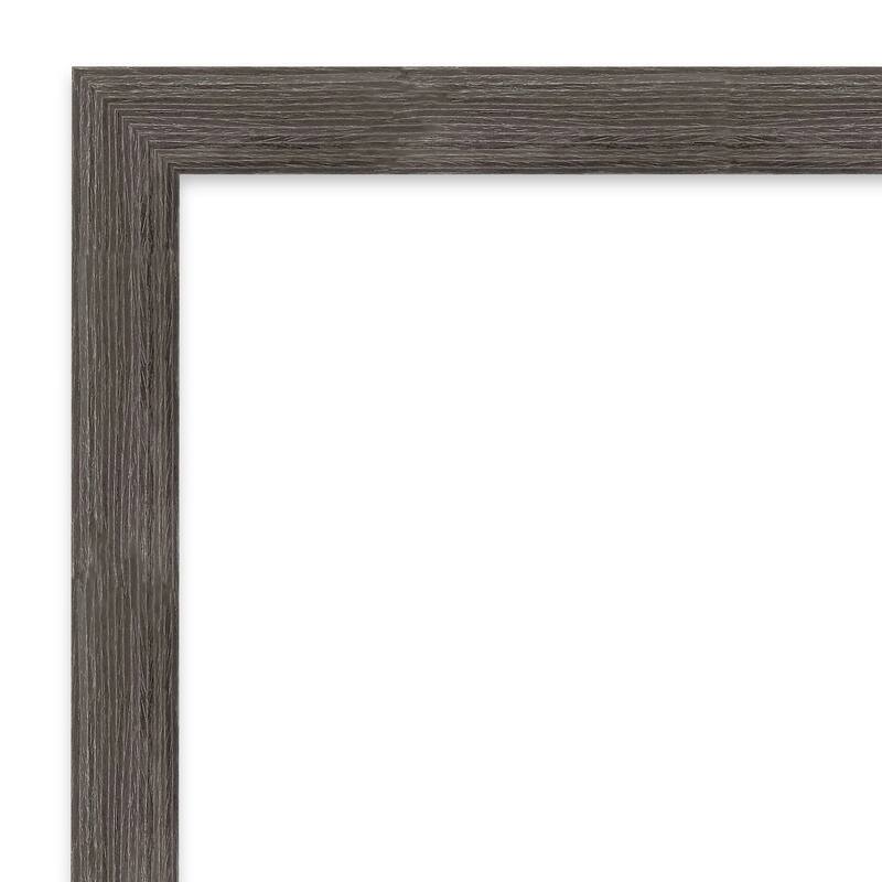 Pinstripe Lead Grey Wood Framed White Corkboard Bulletin Board