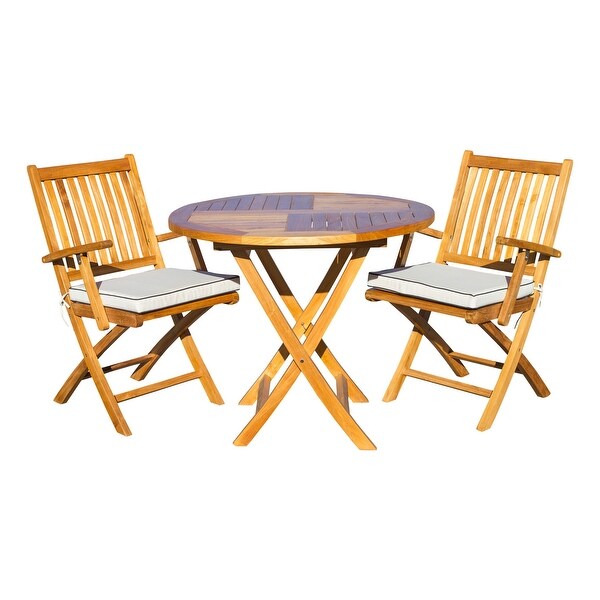 Shop Seven Seas Teak 3 Piece Teak Wood Long Beach Patio ...