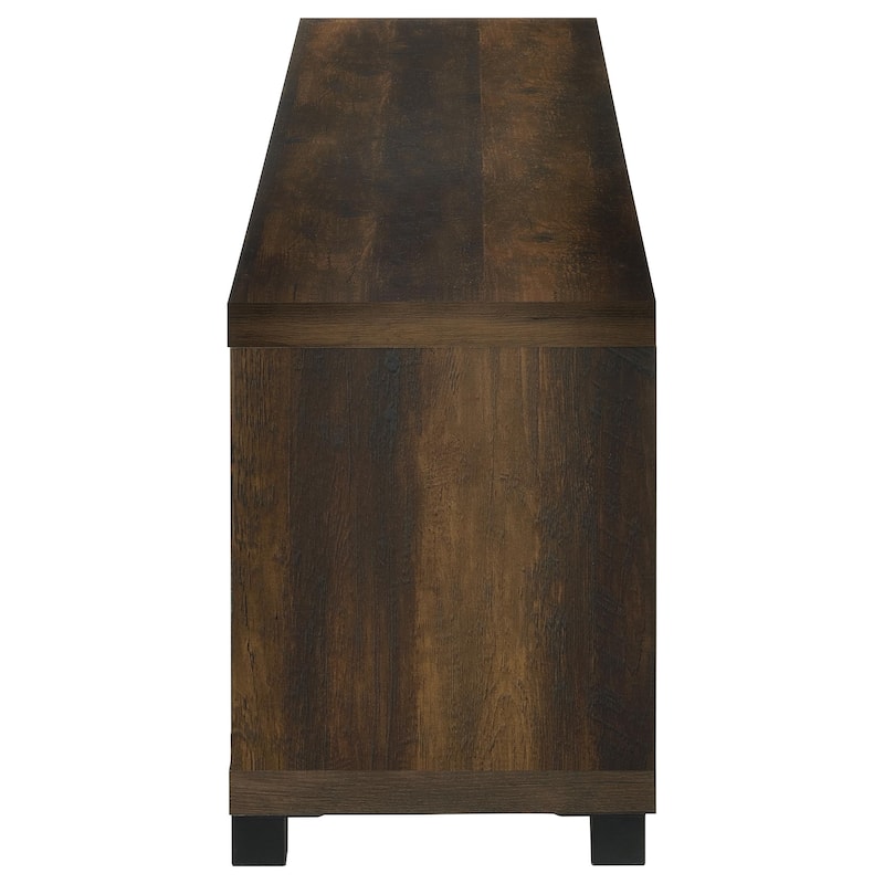 Havering 71-Inch TV Stand Fireplace Media Console Dark Pine