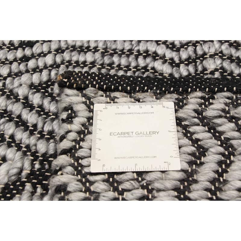 ECARPETGALLERY Braid weave Sienna Grey Wool Rug - 5'2 x 7'9