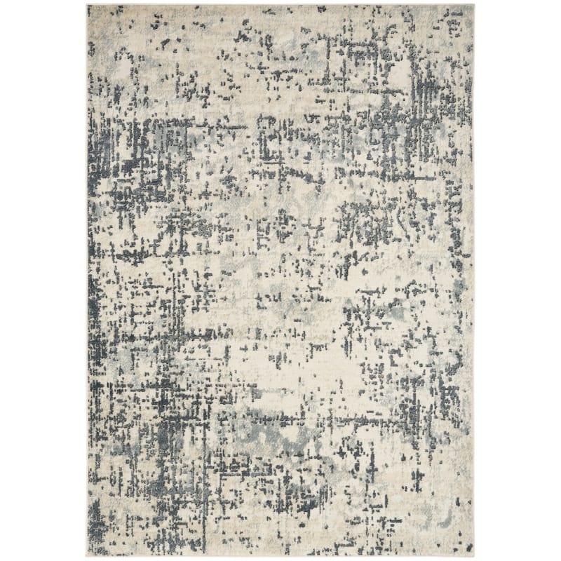 Nourison Quarry Indoor only Abstract Area Rug - 5' 3" x 7' 3" - Ivory/Grey