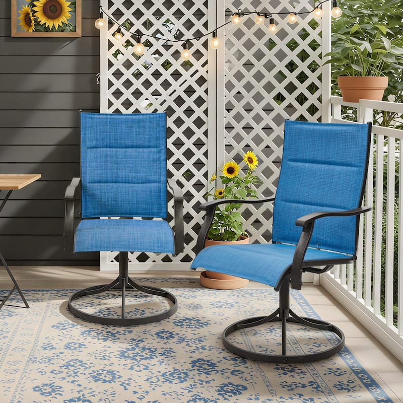 EROMMY Outdoor Swivel Patio Chairs 2/4 Pack, High-Back Textilene Dining Rocker Chairs with Metal Frame