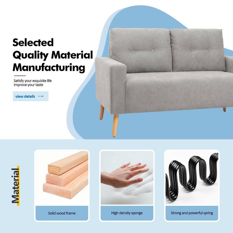 Homall Mid-Century Loveseat Button Tufted 2 Seater Sofa