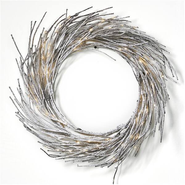 Artificial Christmas Wreaths - Battery Operated Prelit LED Wreath, Cool
