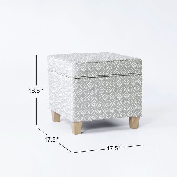 dimension image slide 7 of 15, Carson Carrington Birkerod Square Lift-off Storage Ottoman