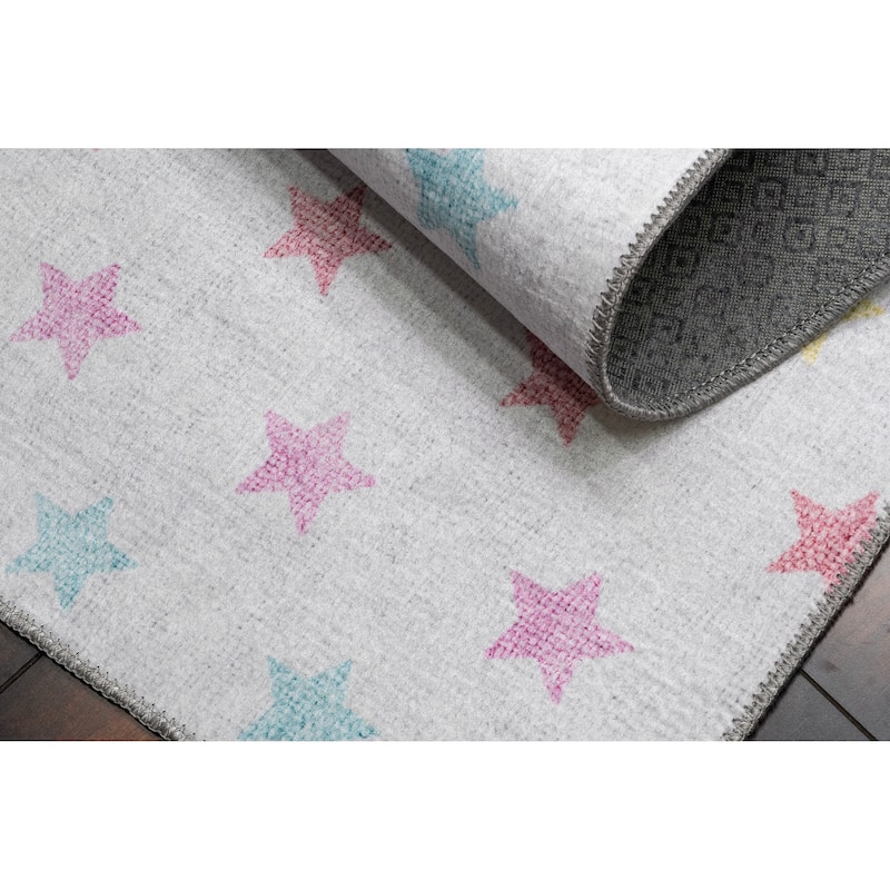 Dynamic Rugs Kidz Ivory/Multi Polyester Children's Area Rug