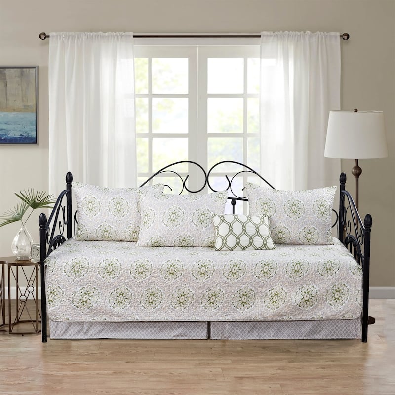 Serenta 6 Piece Cotton Blend Daybed Bedspread Coverlet Set - 75" x 39" - Bloom Medallion - Multi