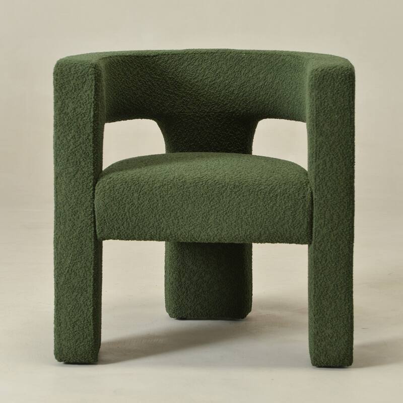 KINWELL 28" Wide Boucle Upholstered Square Armchair
